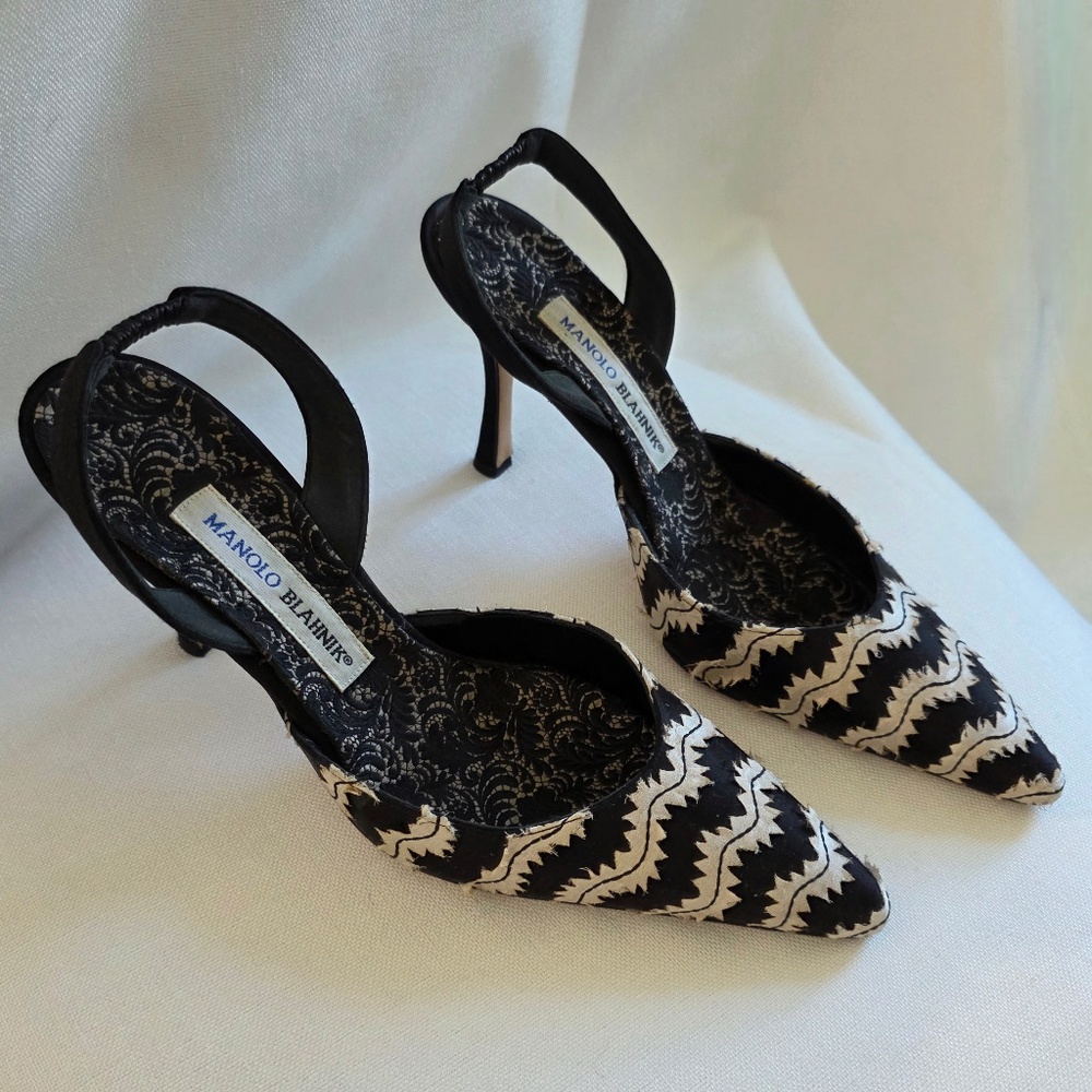 Manolo Blahnik B/W heels - Picture 6 of 8